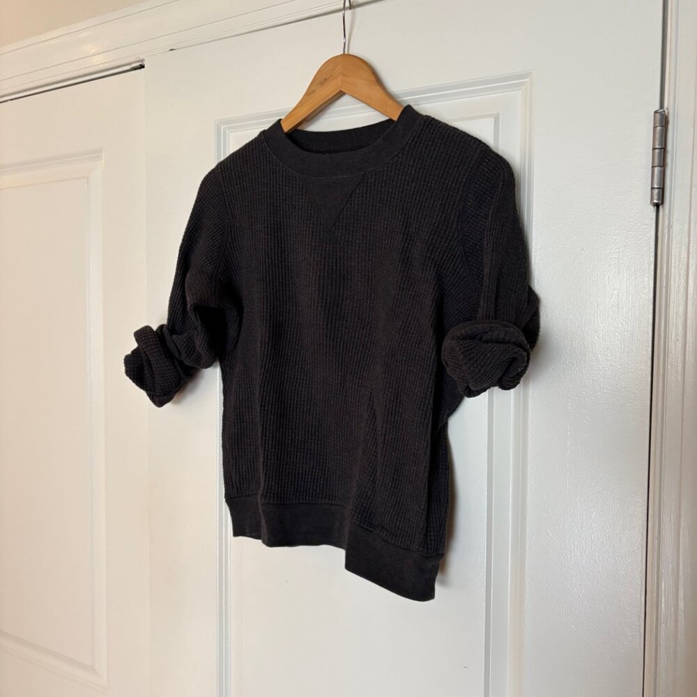 J. Crew Waffle Knit Thermal Long Sleeved Shirt in Charcoal